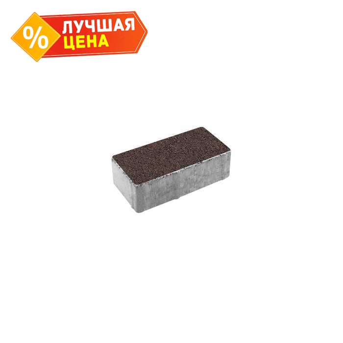 Плитка тротуарная Прямоугольник (Ла-Линия) Б.2.П.8 гранит коричневый 200х100х80 мм