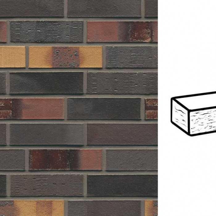 Кирпич клинкерный Muhr 40 Kobalt Spezial geflammt рустик, 240х55х71 мм